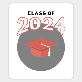 Class of 2024 Red School Colors Sticker